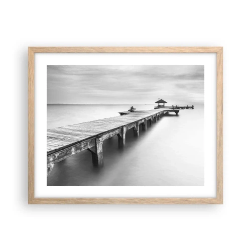 Plakat i ramme af lyst egetræ - Ind i det fjerne - 50x40 cm