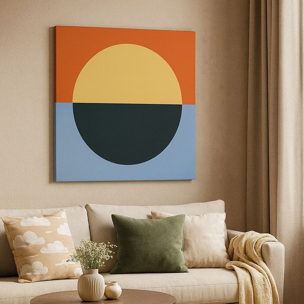 Lærredstryk - Billede på lærred - En sammensætning af varme og kølighed - 30x30 cm