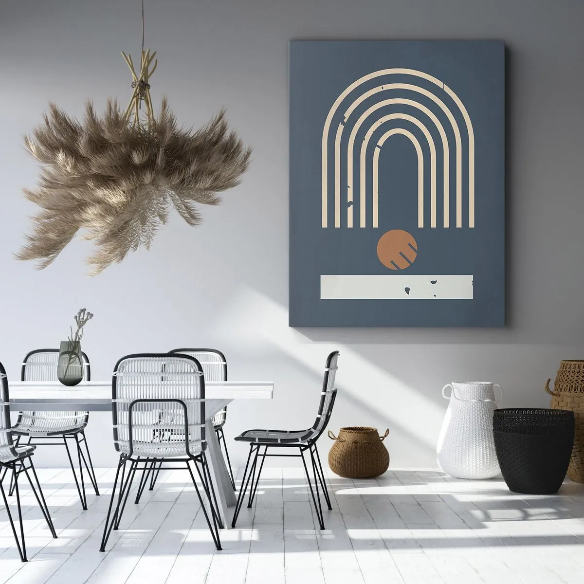 Lærredstryk - Billede på lærred - Geometri på granatæble - 45x80 cm