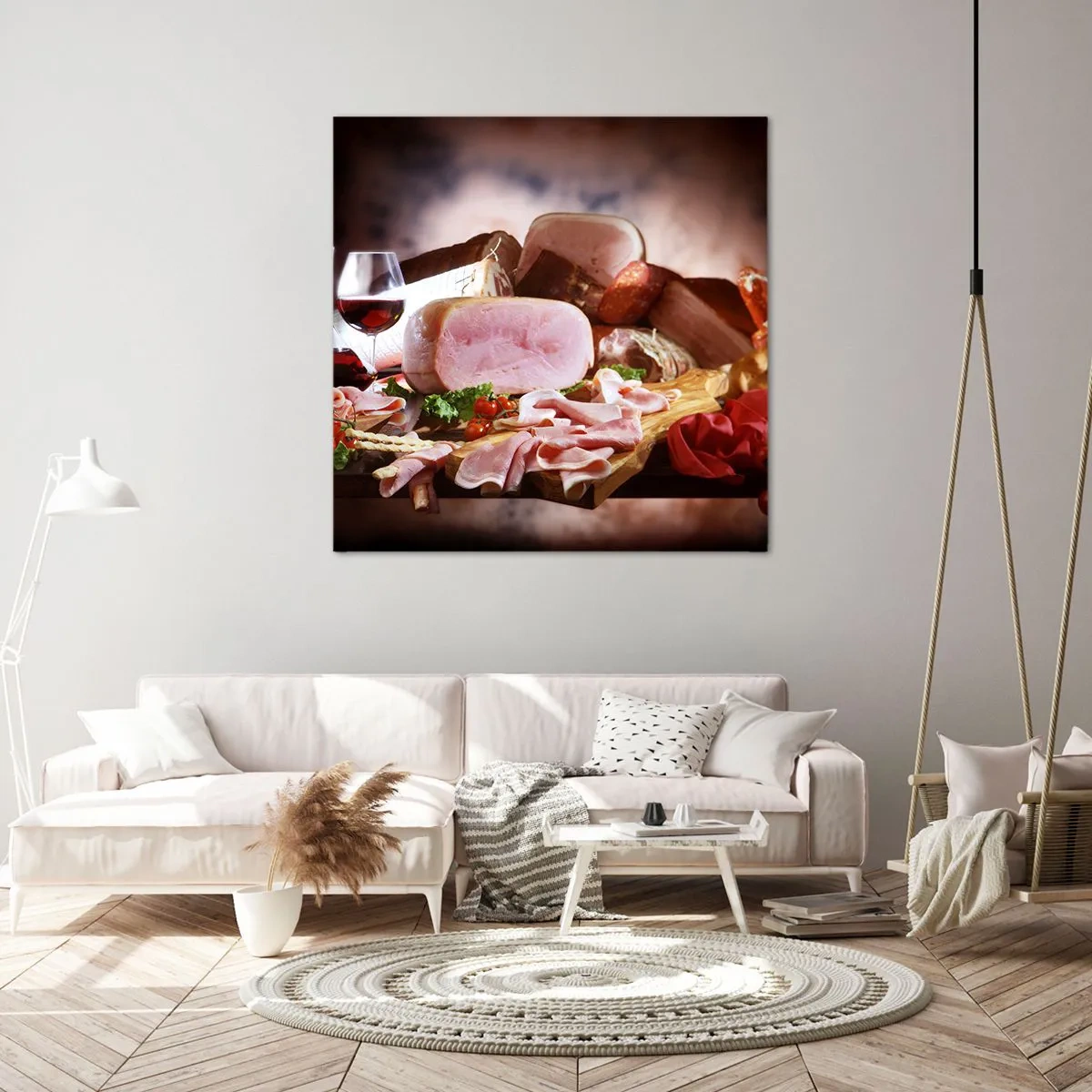 Lærredstryk - Billede på lærred - En kulinarisk drøm med en karaffel - 70x70 cm