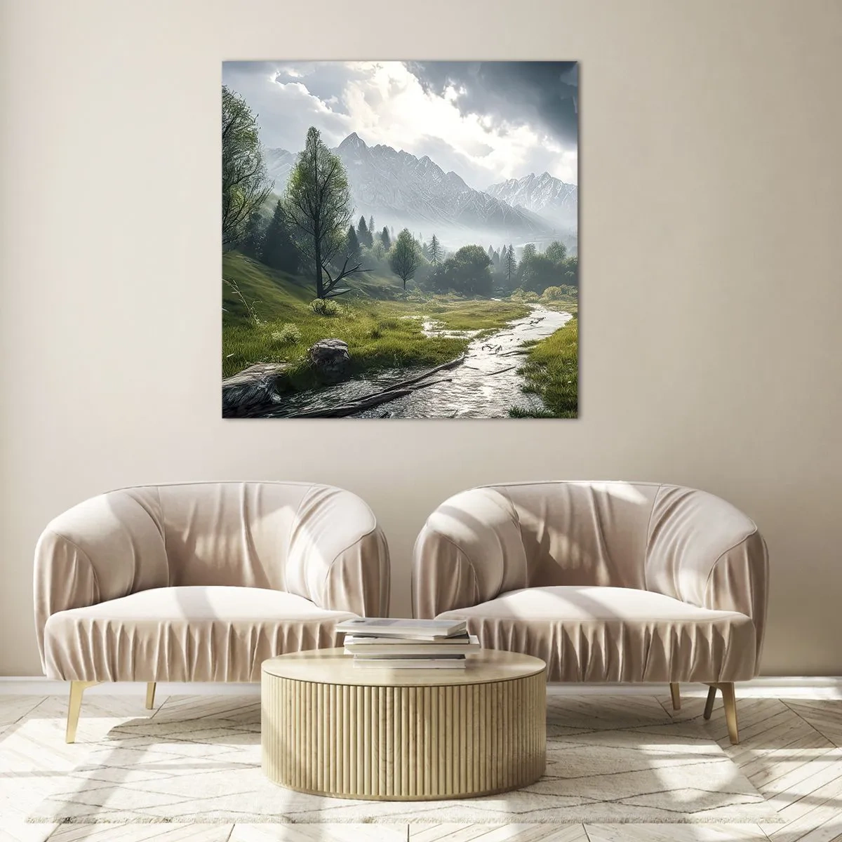 Billede på glas - Der og tilbage - 60x60 cm