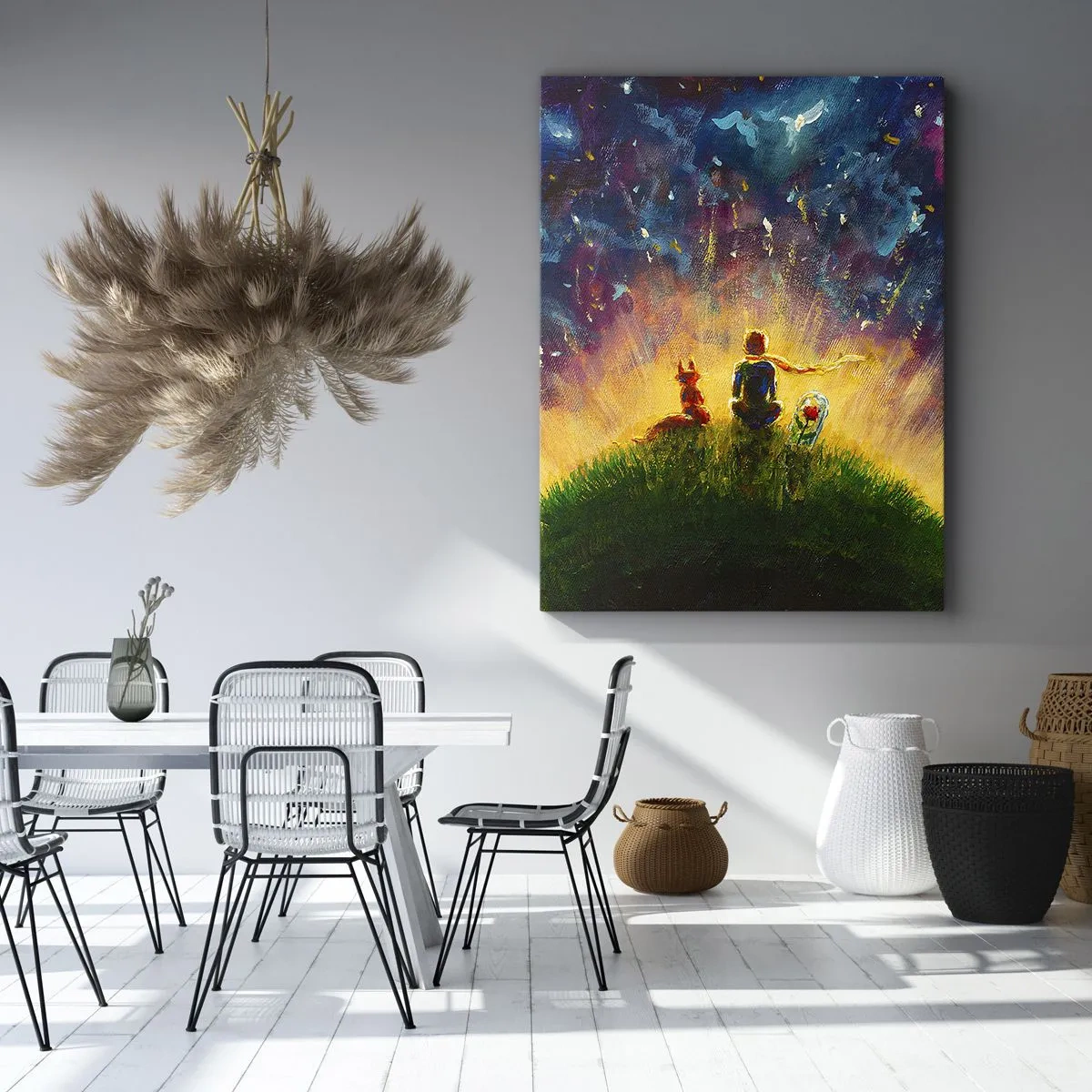 Lærredstryk - Billede på lærred - Kærlighed og venskab - hele verden - 55x100 cm