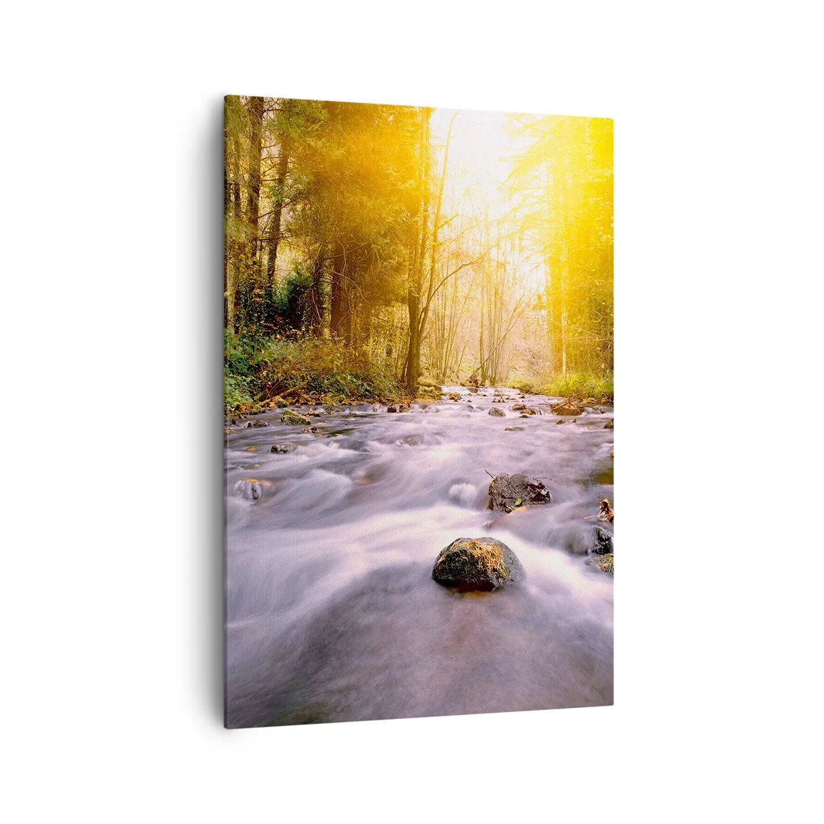 Lærredstryk - Billede på lærred - Malachit i sølv- og guldfatning - 70x100 cm