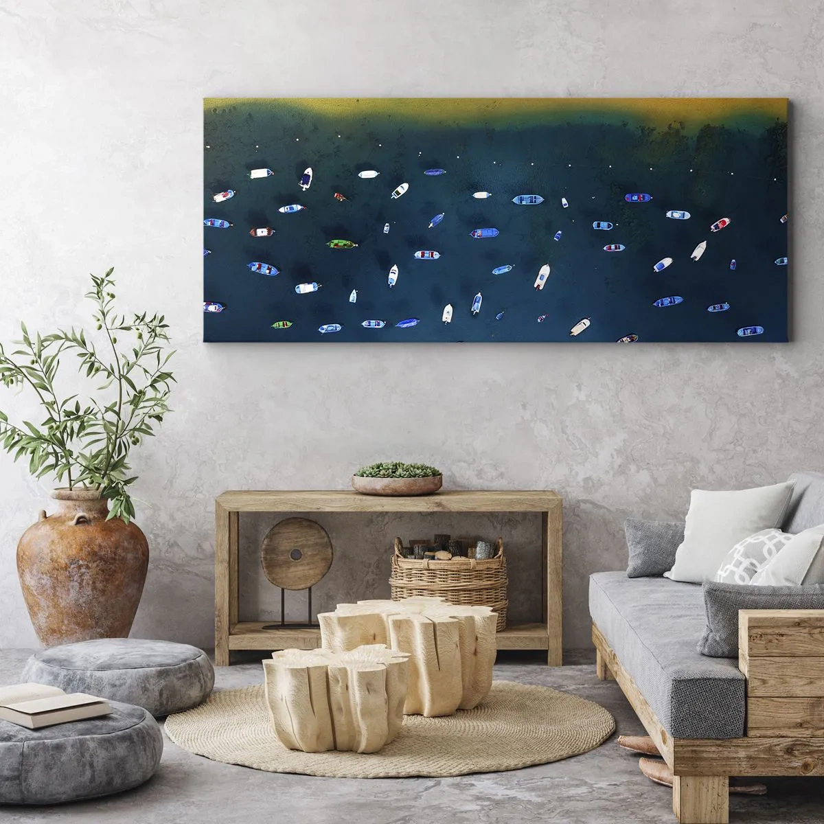 Lærredstryk - Billede på lærred - En ferieleg - 100x40 cm
