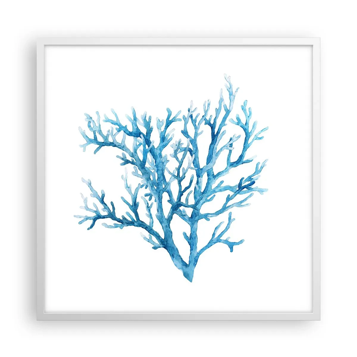 Plakat i hvid ramme - Marint filigran - 60x60 cm