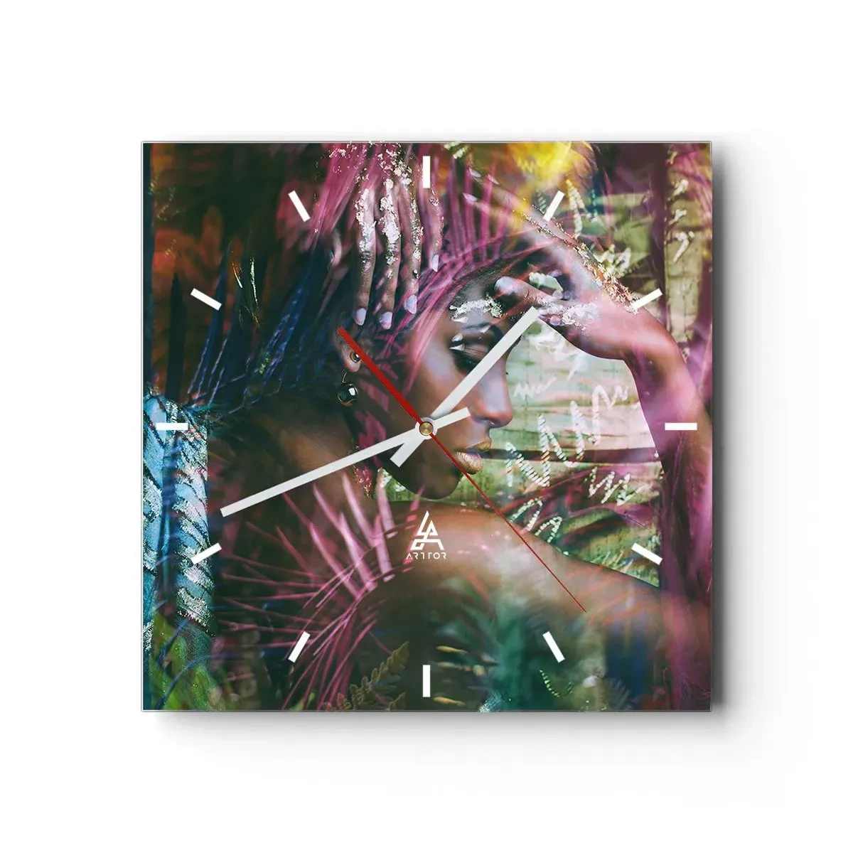 Vægur, Uret - Moder Natur i junglen - 30x30 cm