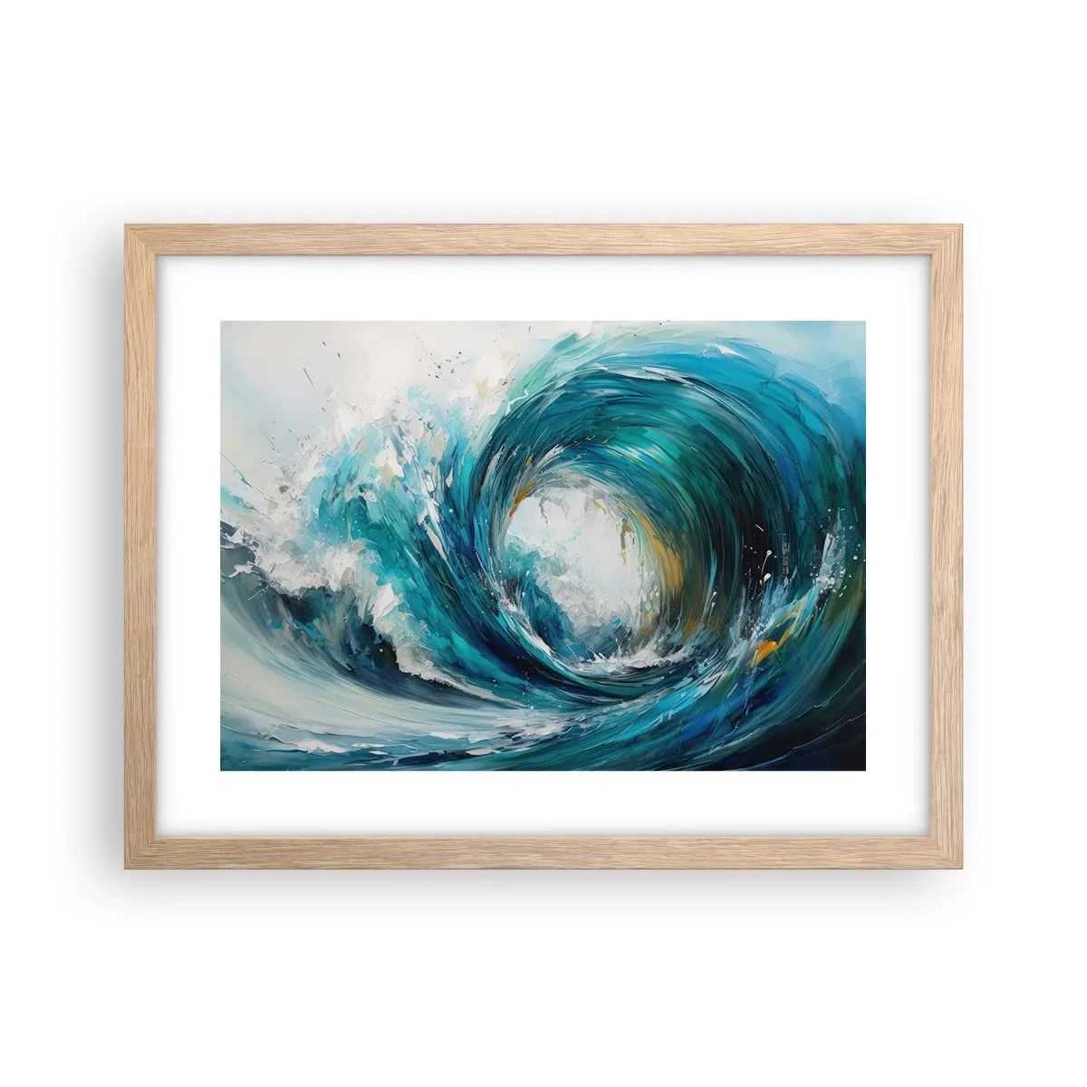 Plakat i ramme af lyst egetræ - Havets portal - 40x30 cm