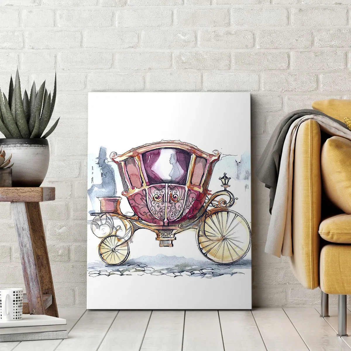 Lærredstryk - Billede på lærred - Til brylluppet eller til ballet? - 50x70 cm