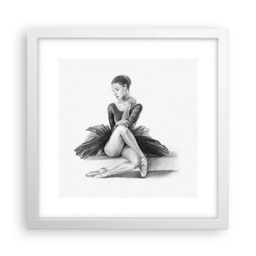 Plakat i hvid ramme - Fortryllet af dans - 30x30 cm