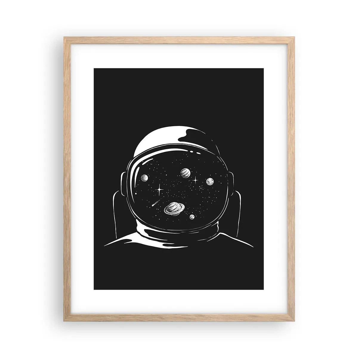 Plakat i ramme af lyst egetræ - Flot udsigt - 40x50 cm