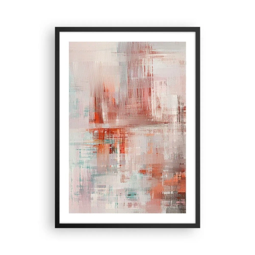 Plakat i sort ramme - Abstrakt komposition i nuancer af rød og blå - 50x70cm - Diset. Hvor er dog det lyserødt - Moderne vægdekoration til stue og soveværelse ARTTOR