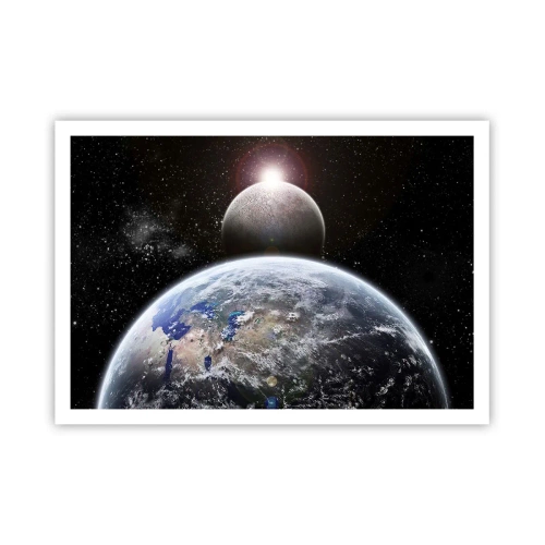 Plakat - Kosmisk landskab - solopgang - 100x70 cm