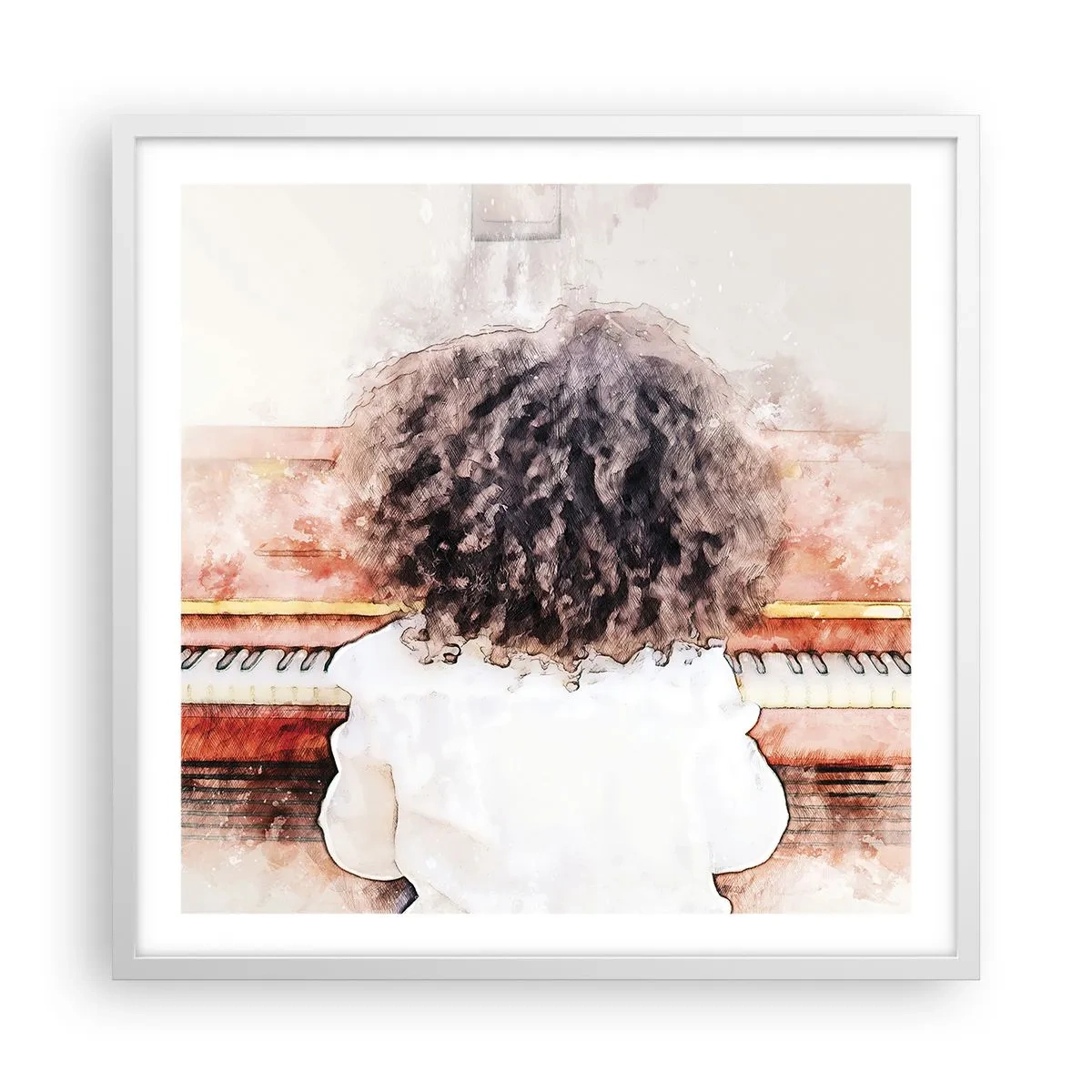 Plakat i hvid ramme - i et ny verden - 60x60 cm