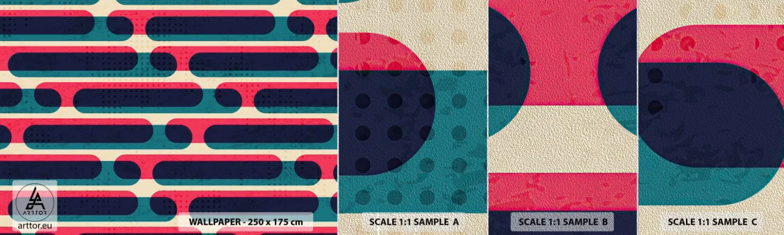 Prøve Fototapet Premium Sand - Indad og fremad - Abstraktion, Stykke, Moderne kunst - 100x30 cm