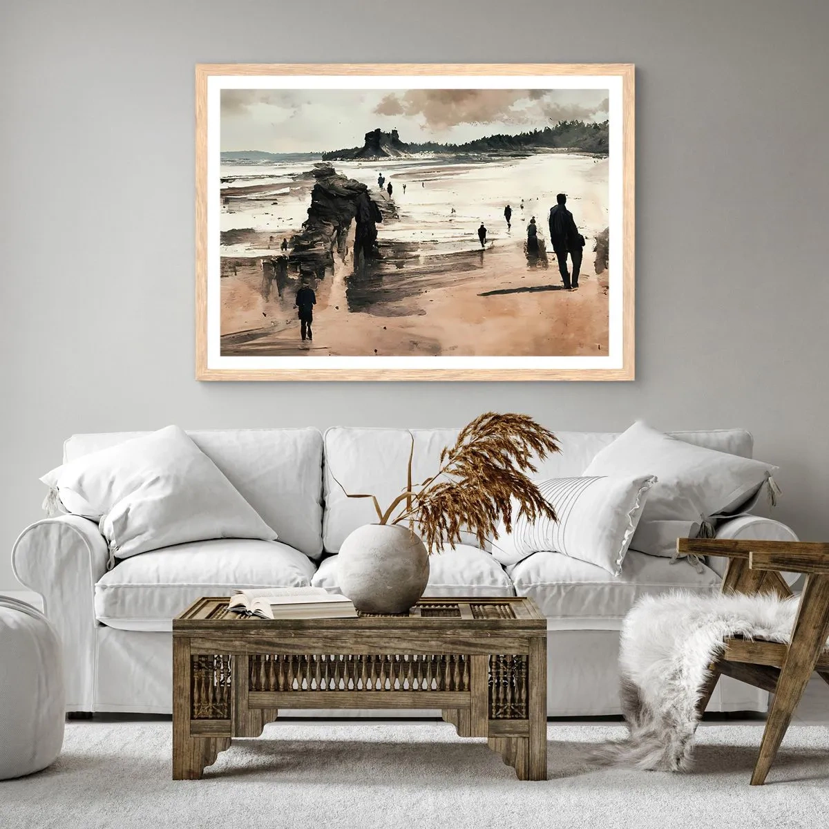 Plakat i ramme af lyst egetræ - Indkaldt - 91x61 cm