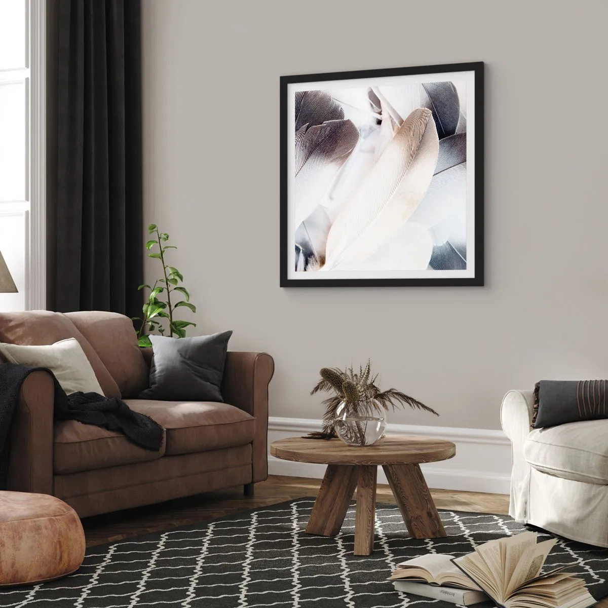 Plakat i sort ramme - Næsten engleagtig - 40x40 cm