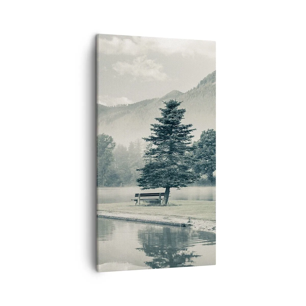 Lærredstryk - Billede på lærred - Søen sover stadig - 45x80 cm