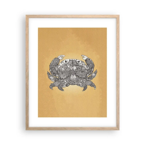 Plakat i ramme af lyst egetræ - Fortællinger om hr. krabbe - 40x50 cm