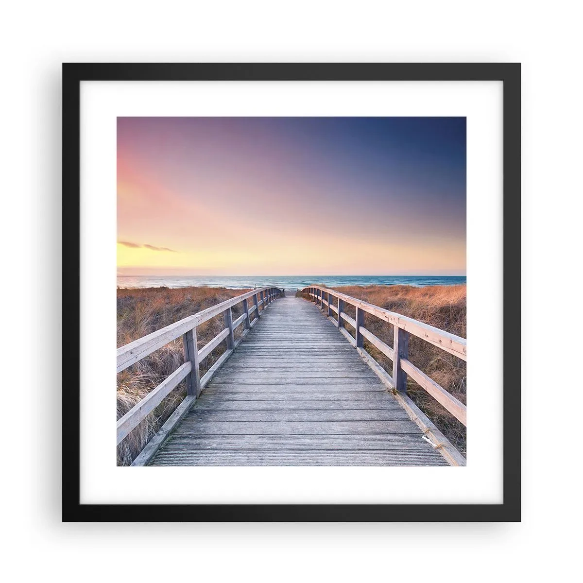 Plakat i sort ramme - Baltisk aften aura - 40x40 cm