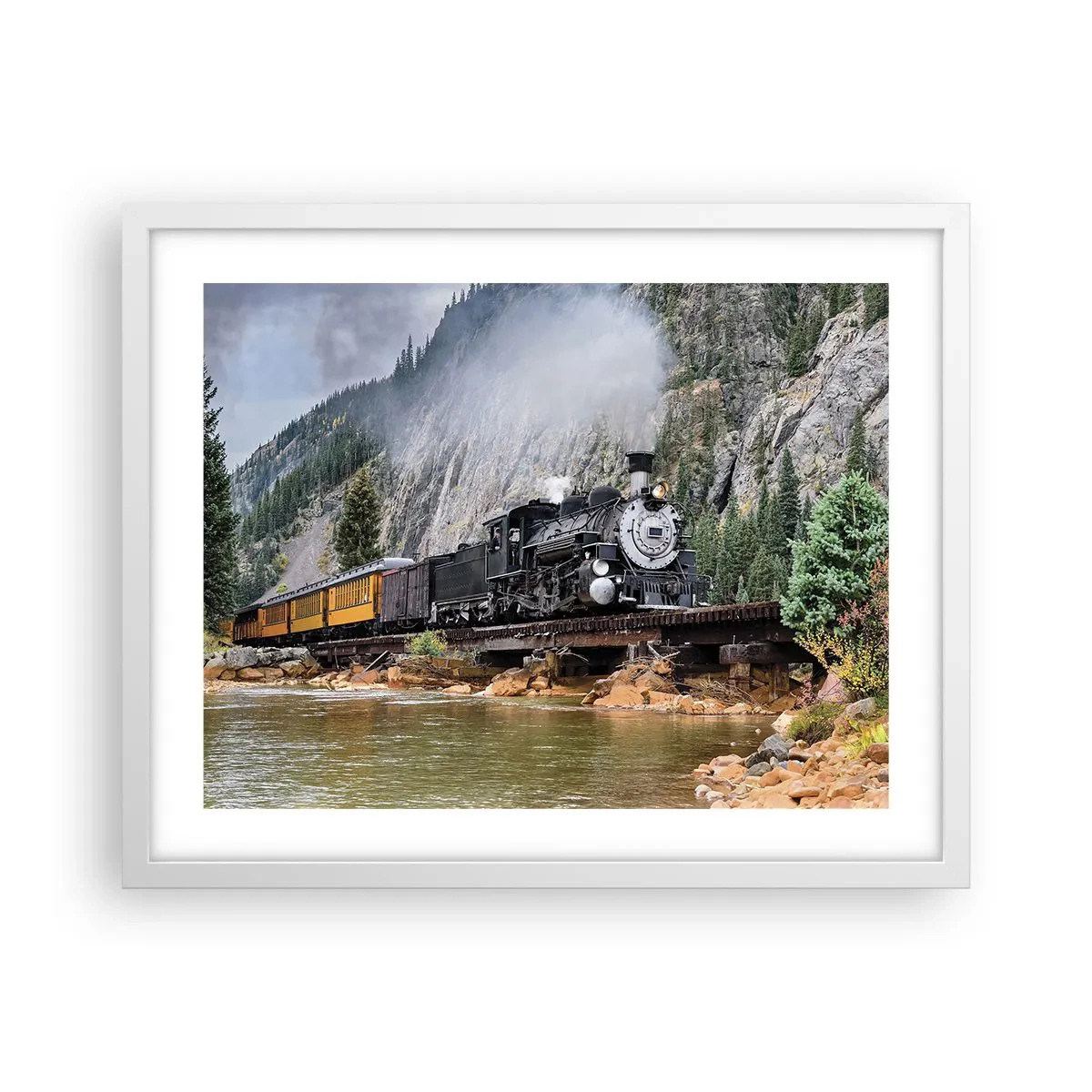 Plakat i hvid ramme - Og hvorhen? Hvorhen? - 50x40 cm