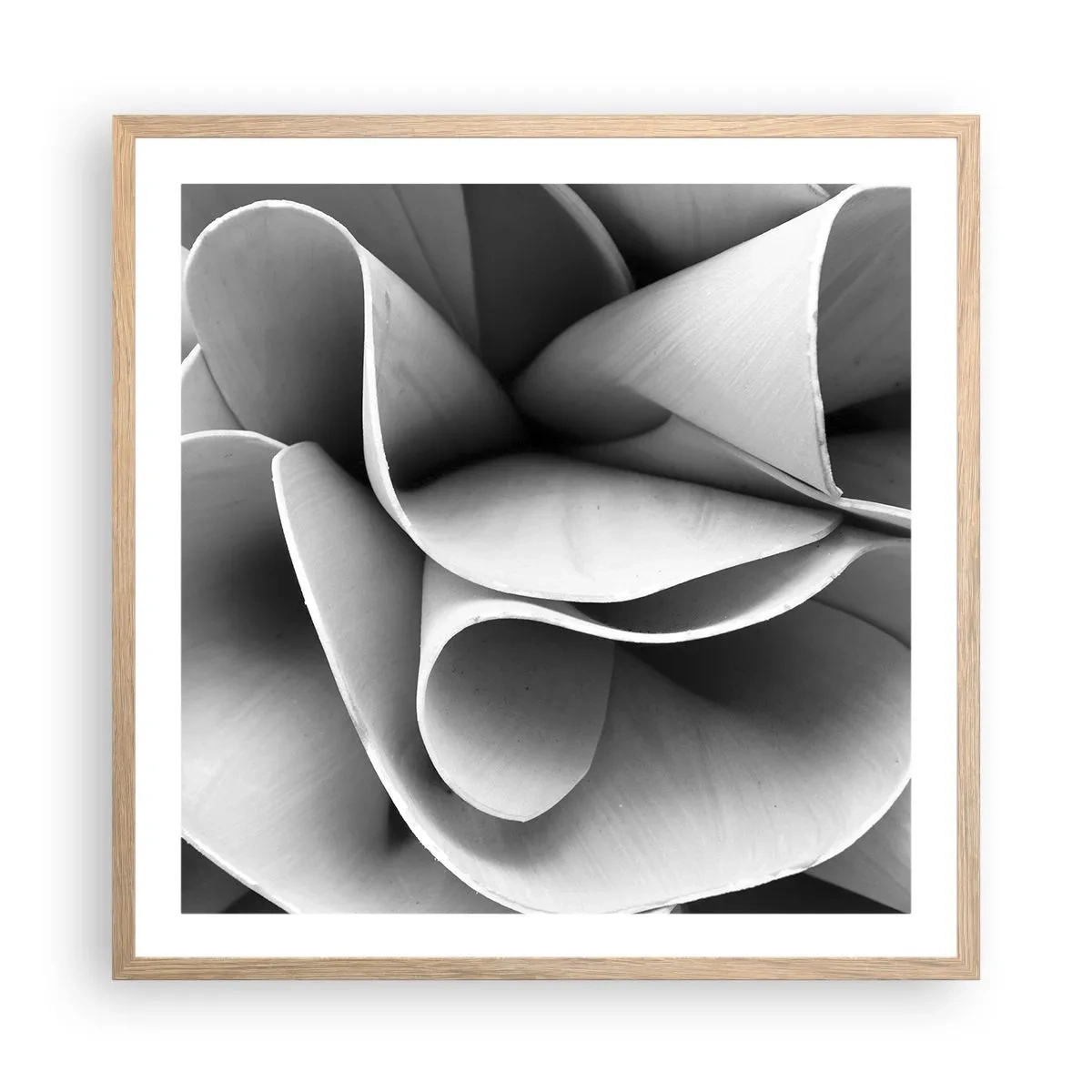 Plakat i ramme af lyst egetræ - Hvad der sker i rummet - 60x60 cm