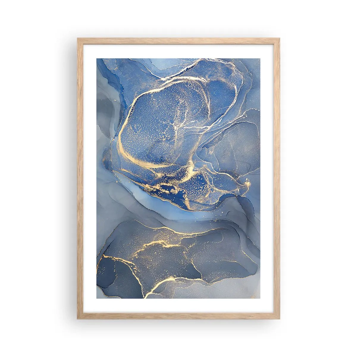 Plakat i ramme af lyst egetræ - Guldstøv - 50x70 cm