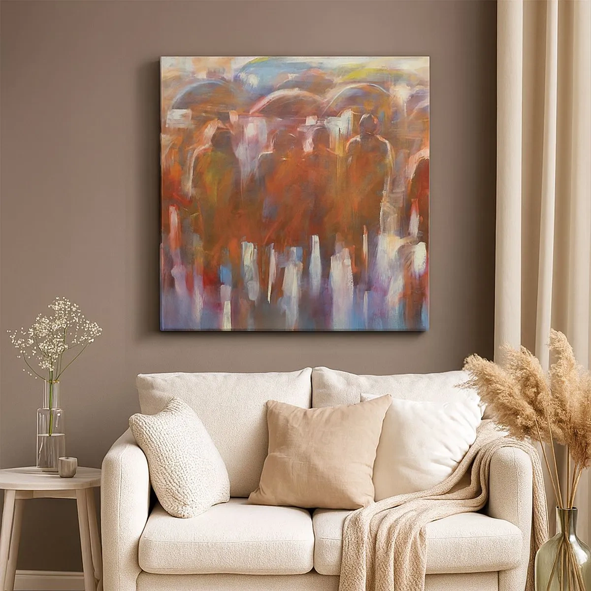 Lærredstryk - Billede på lærred - Lige i regn og tåge - 30x30 cm