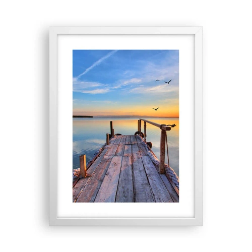 Plakat i hvid ramme - Går fremad mod solen - 30x40 cm