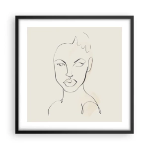 Plakat i sort ramme - Omrids af sensualitet - 50x50 cm