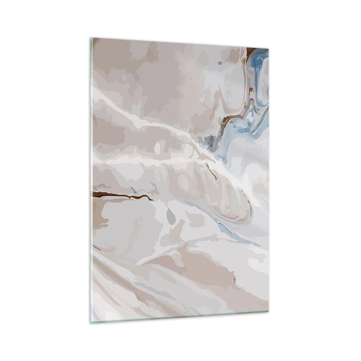 Billede på glas - Blå slynger sig under det hvide - 50x70 cm