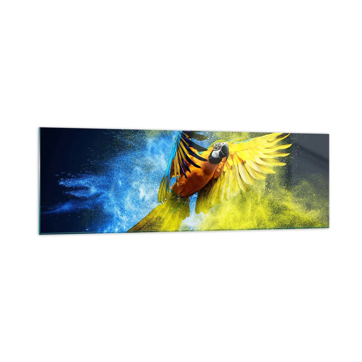 Billede på glas - I det blå-gyldne støv - 160x50 cm