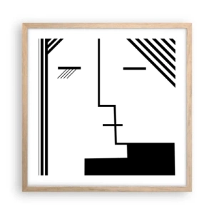 Plakat i ramme af lyst egetræ - Bare et kys - 50x50 cm
