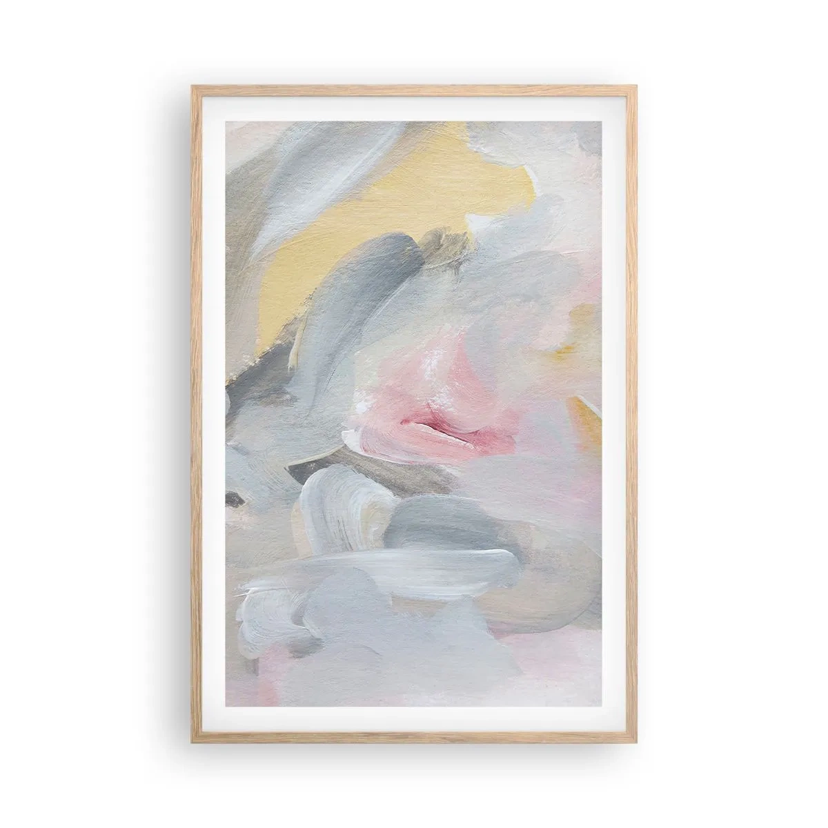 Plakat i ramme af lyst egetræ - I en pastelfarvet verden - 61x91 cm