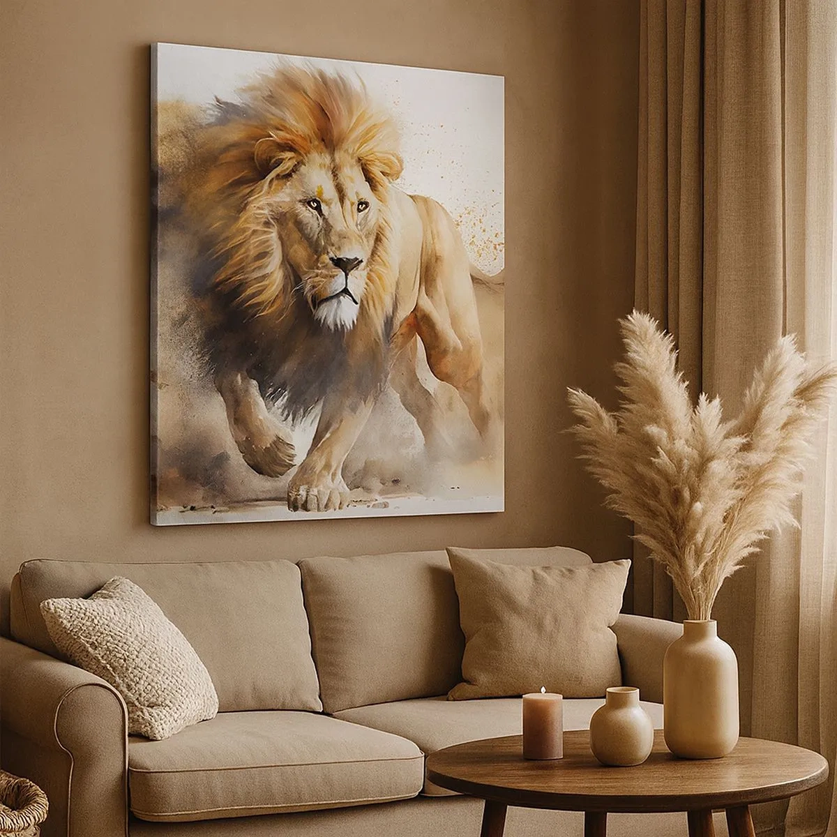 Lærredstryk - Billede på lærred - Kongen er taget af sted - 30x30 cm