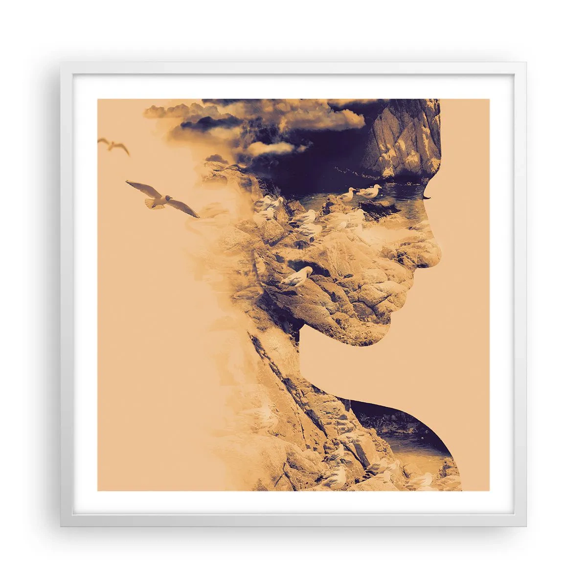 Plakat i hvid ramme - Smuk af natur - 60x60 cm