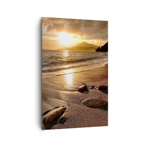 Lærredstryk - Billede på lærred - Følg solen til bjergene - 80x120 cm