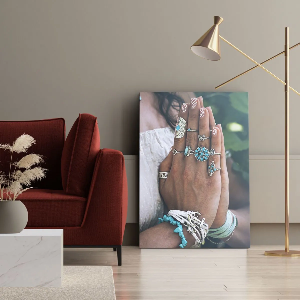 Lærredstryk - Billede på lærred - Velkommen til værens centrum - 45x80 cm