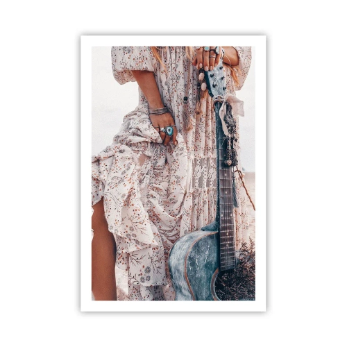 Plakat - Børn blomster på vej - 61x91 cm