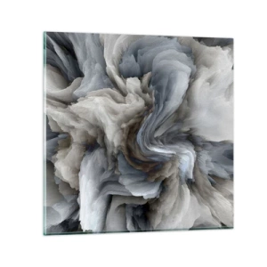 Billede på glas - Sten og blomst - 50x50 cm