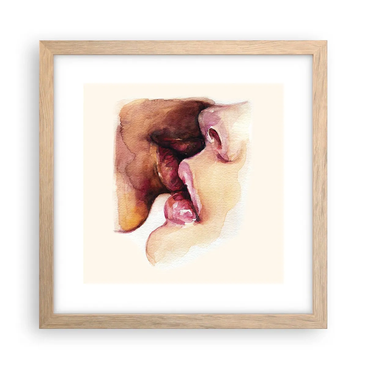 Plakat i ramme af lyst egetræ - Som nat og dag, jord og himmel - 30x30 cm