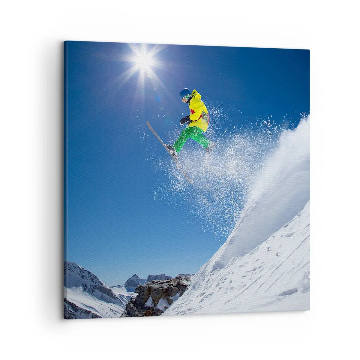 Lærredstryk - Billede på lærred - Danser med bjergene - 50x50 cm