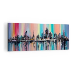 Lærredstryk - Billede på lærred - Skinne nattens lys - 100x40 cm