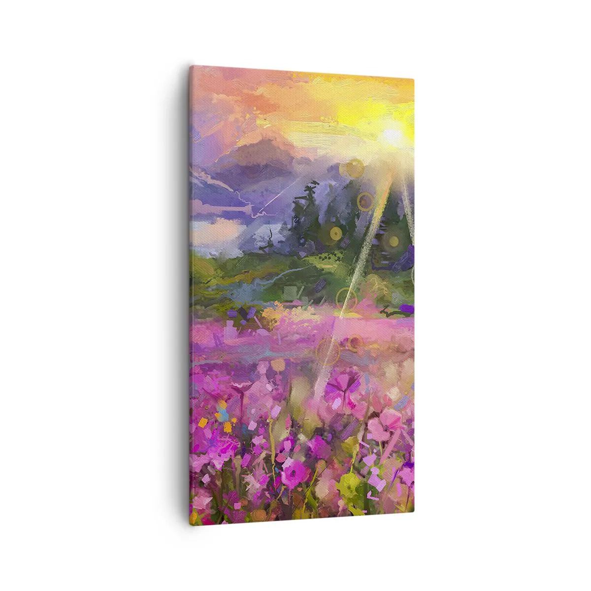 Lærredstryk - Billede på lærred - I en dal under solens beskyttelse - 55x100 cm