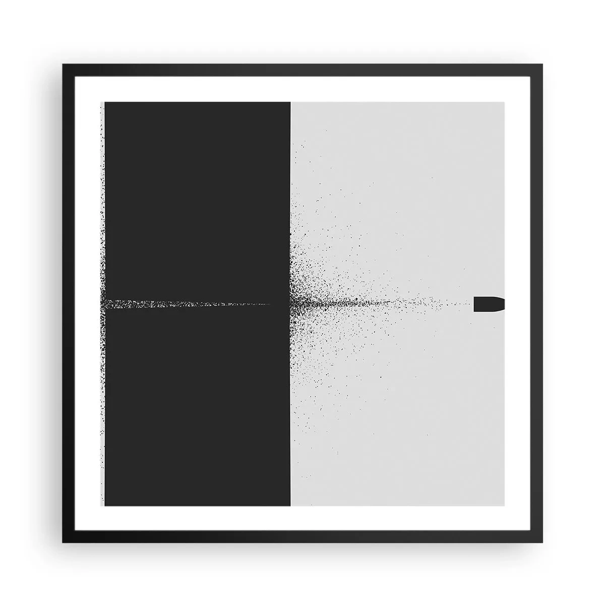 Plakat i sort ramme - Lige til sagen - 60x60 cm