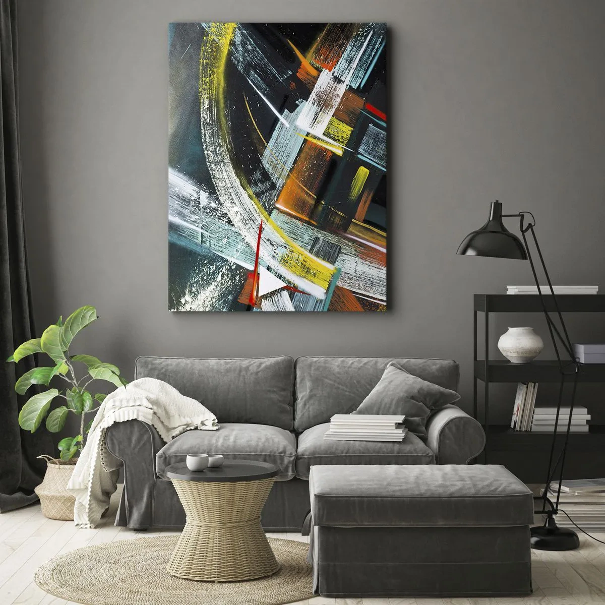 Lærredstryk - Billede på lærred - Bevægelsesenergi - 50x70 cm