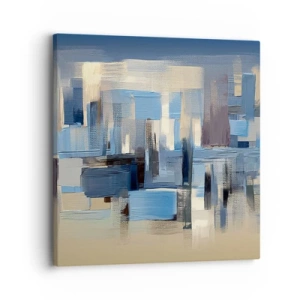 Lærredstryk - Billede på lærred - Blå konstruktion - 30x30 cm