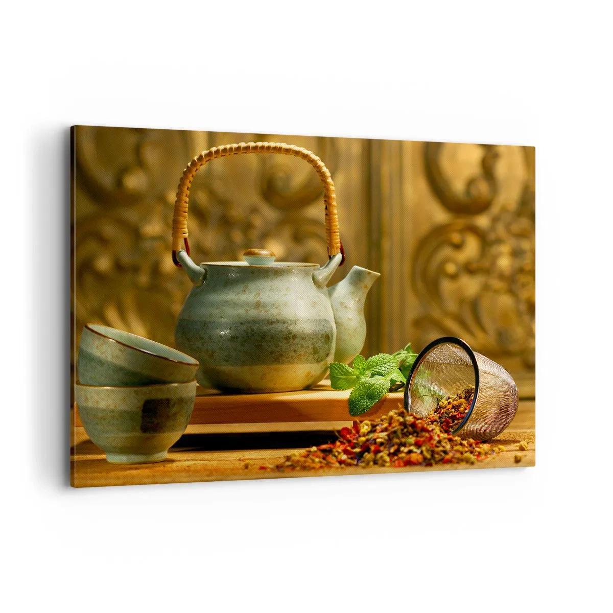 Lærredstryk - Billede på lærred - En afhandling om at drikke te - 100x70 cm
