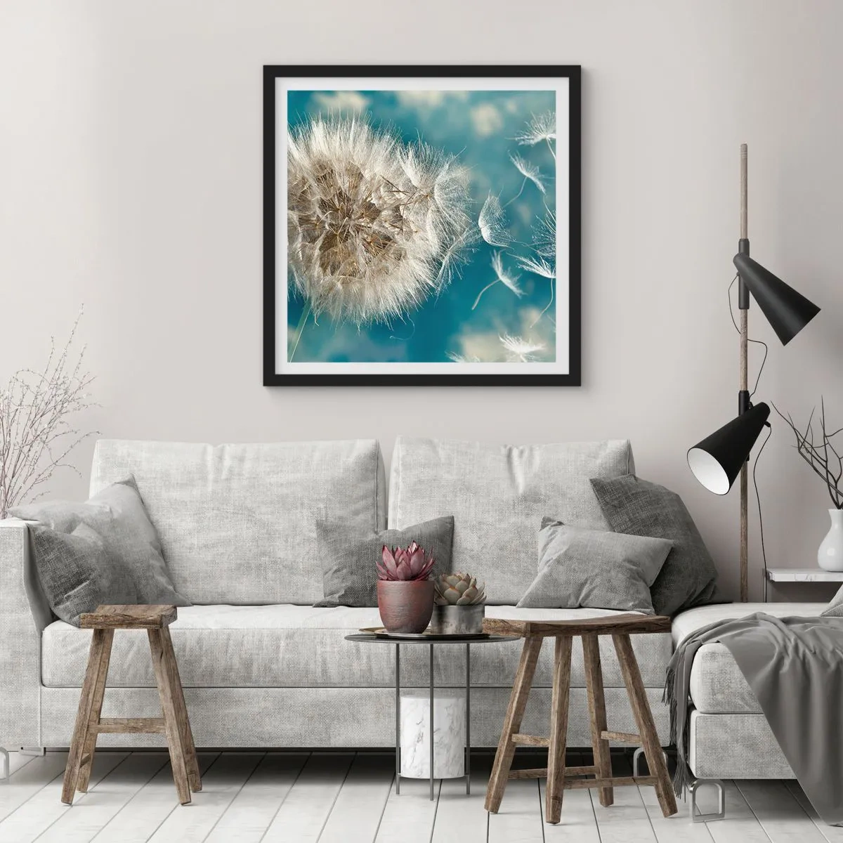 Plakat i sort ramme - En engels åndedræt - 30x30 cm