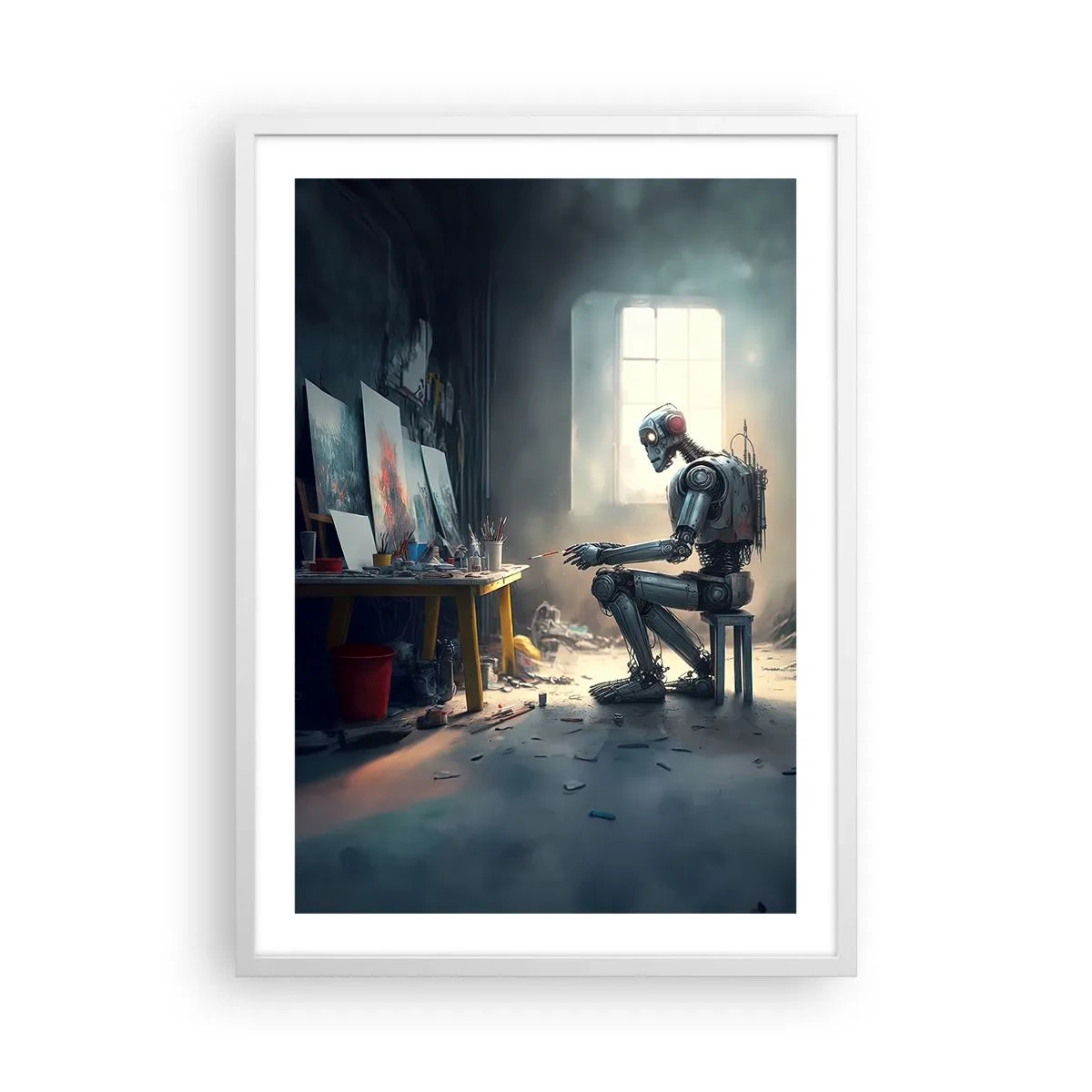 Plakat i hvid ramme - Den skabende handling - 50x70 cm