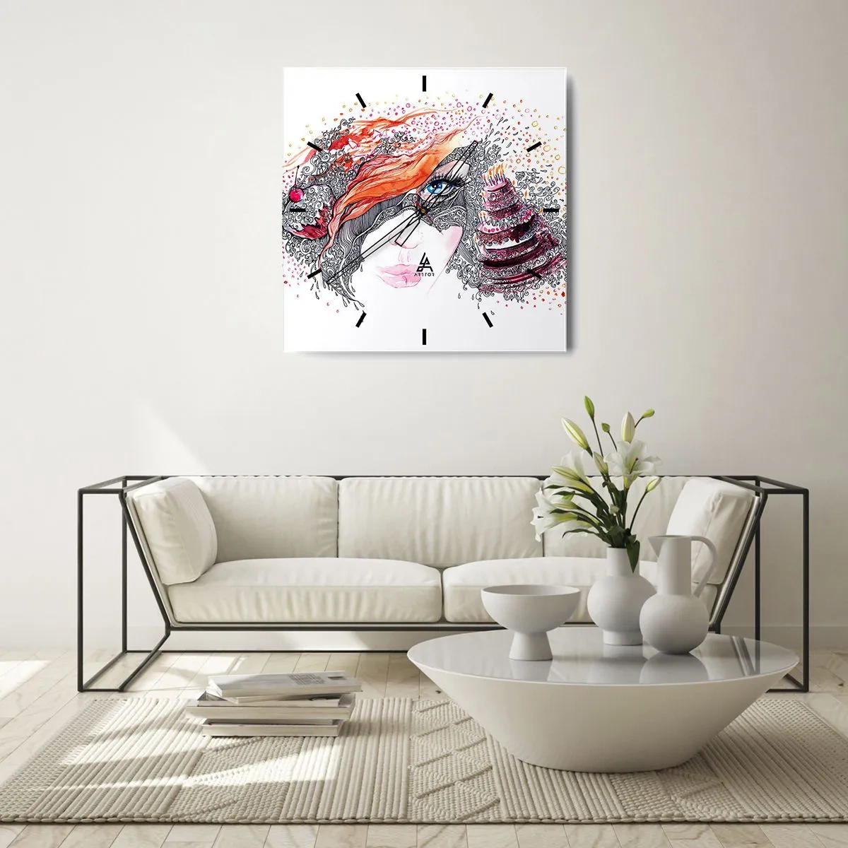 Vægur, Uret - Hos hende er hver dag en ferie - 40x40 cm